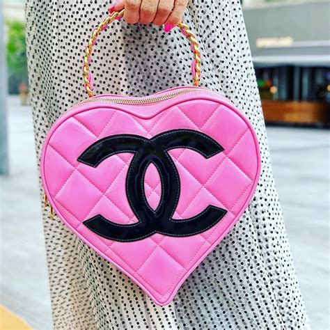 pink heart chanel bag